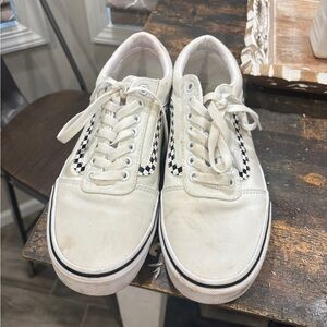 Vans Men's White Checkered Sneakers